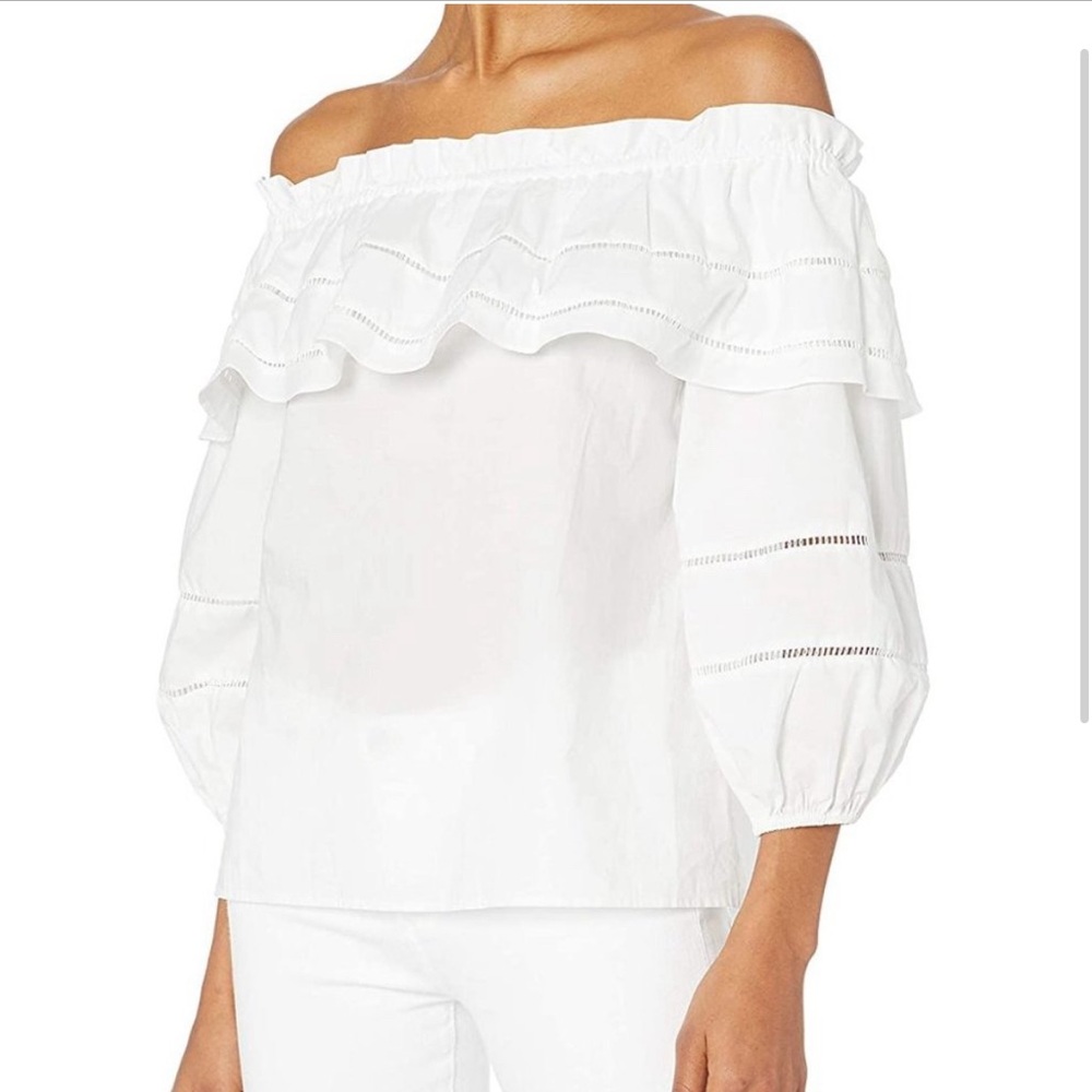 Parker xs white Kiara off shoulder blouse
